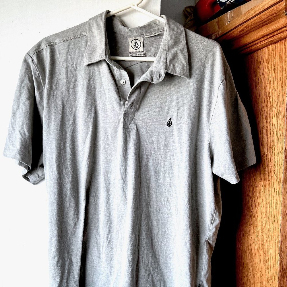Volcom X Large Gray Short Sleeved Polo T-Shirt